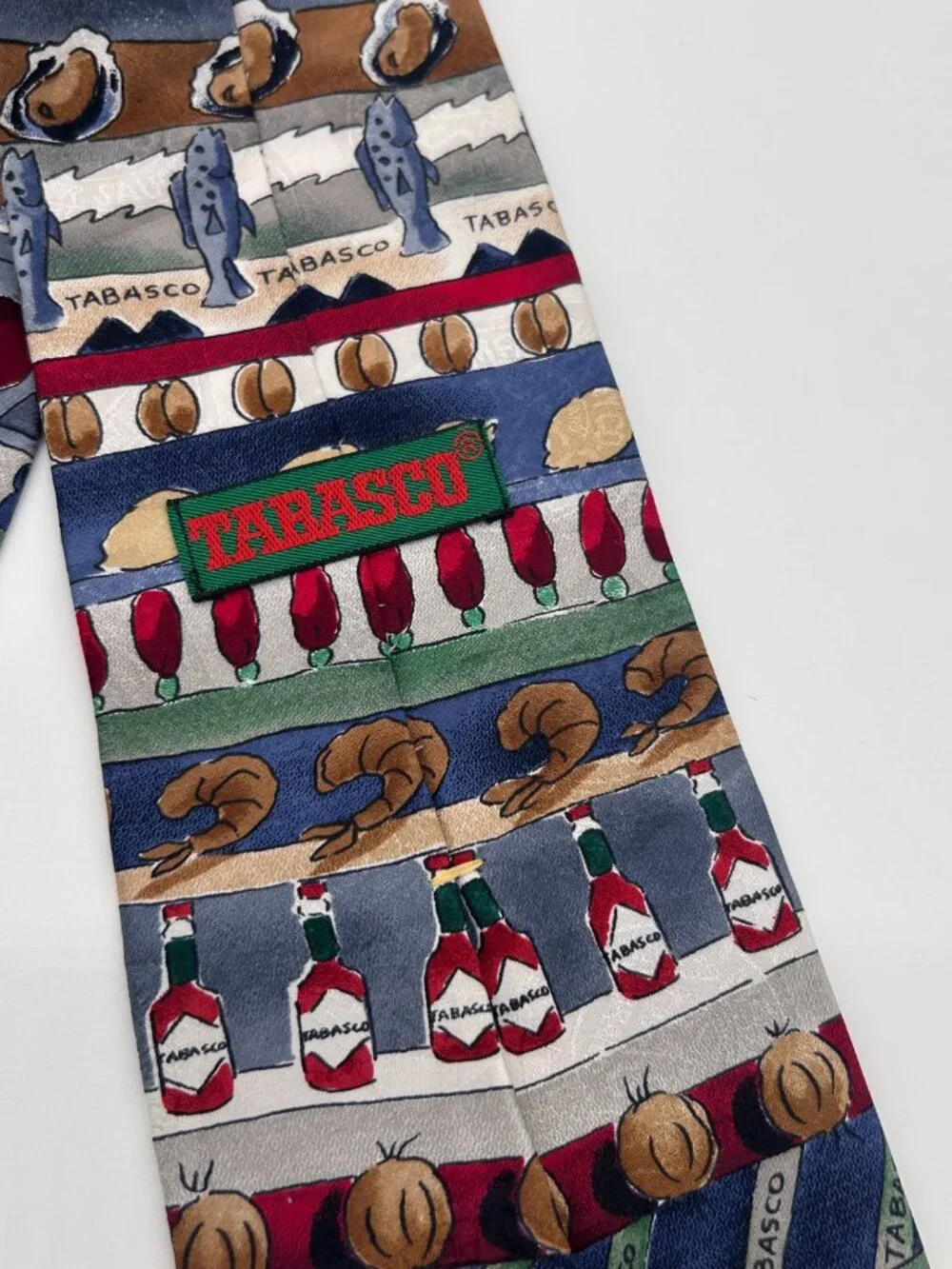 Vintage‎ Tabasco Pepper Sauce 100% Silk Tie Made in USA Excellent Condition